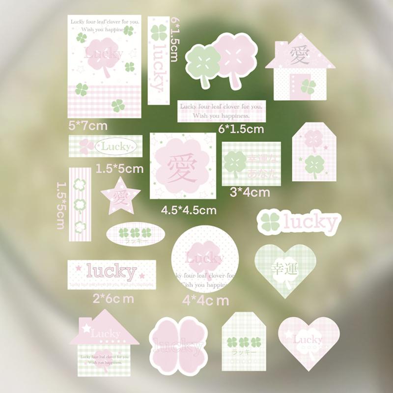 40Pcs Lucky Four-Leaf Clover Self-Adhesive Sealing Sticker Photo Cards Packaging Bag Journal Deco Sticker
