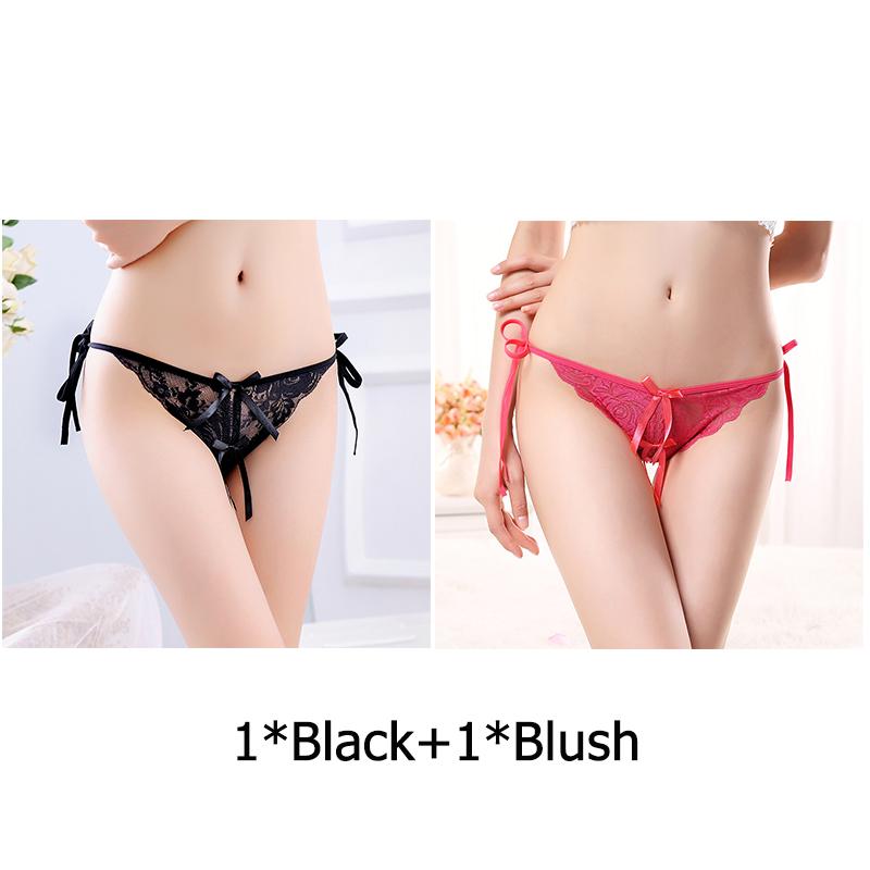 Sexy G-string T Panties Female Underwear Lace Thongs Women's Pants Sexy Pearl panties Erotic Women Crotchless panties plus size