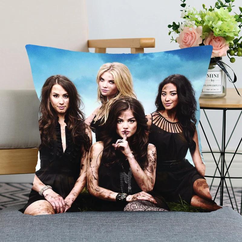 New Pretty Little Liars Pillow Cover Bedroom Home Office Decorative Pillowcase Square Zipper Pillow case Satin Soft Cover