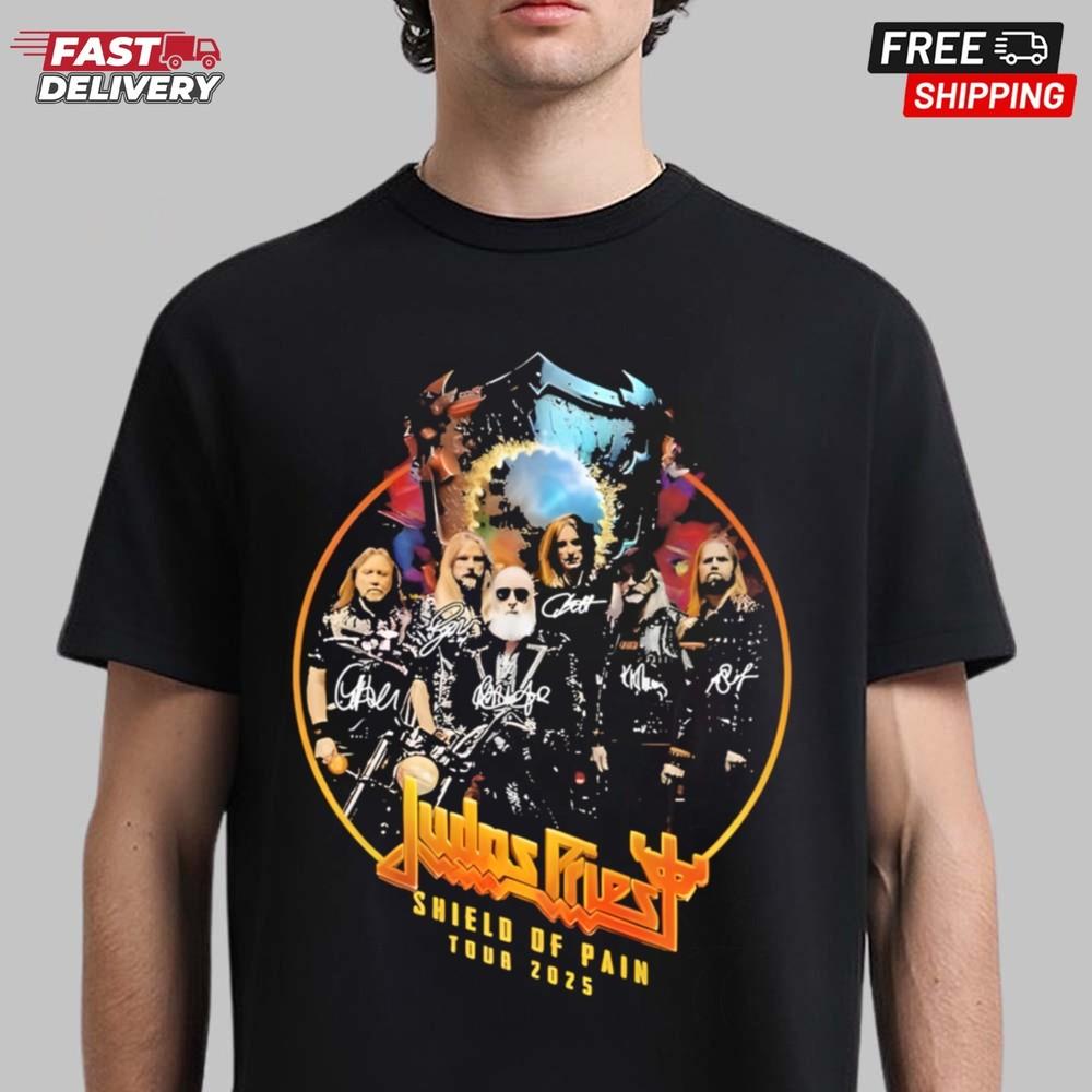Judas Priest Shield Of Pain Tour 2025 T-Shirt, Gift for Men Womens Unisex T-Shirt XXXXL