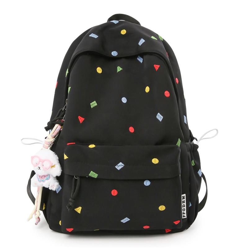 Star Print Large Capacity Backpack Commuter Lightweight Backpack чёрный
