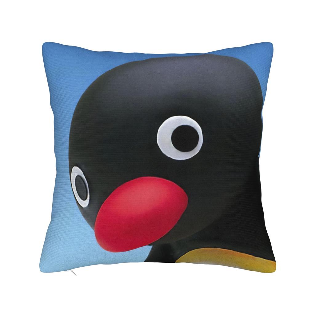 Noot Noot Poszewki na kwadratową poduszkę Pingu Pinga Pokrowiec na poduszkę z pingwinem Dekoracyjna poszewka na poduszkę do domu 18"x18"