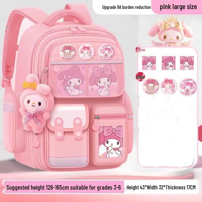 Kuromi Spine-Protecting Schoolbag: Lightweight, Large Capacity for Sixth Grade Girls