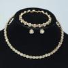 Gold & Silver Rhinestone Jewelry Set: Choker, Bracelet, Stud Earrings, & Necklace
