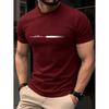 100% Baumwolle Herren T-Shirt, Sommer Kurzarm Slim Fit Rundhals Oberteil, Trendiges Lässiges Basishemd Einfaches Buchstaben-Print-Design