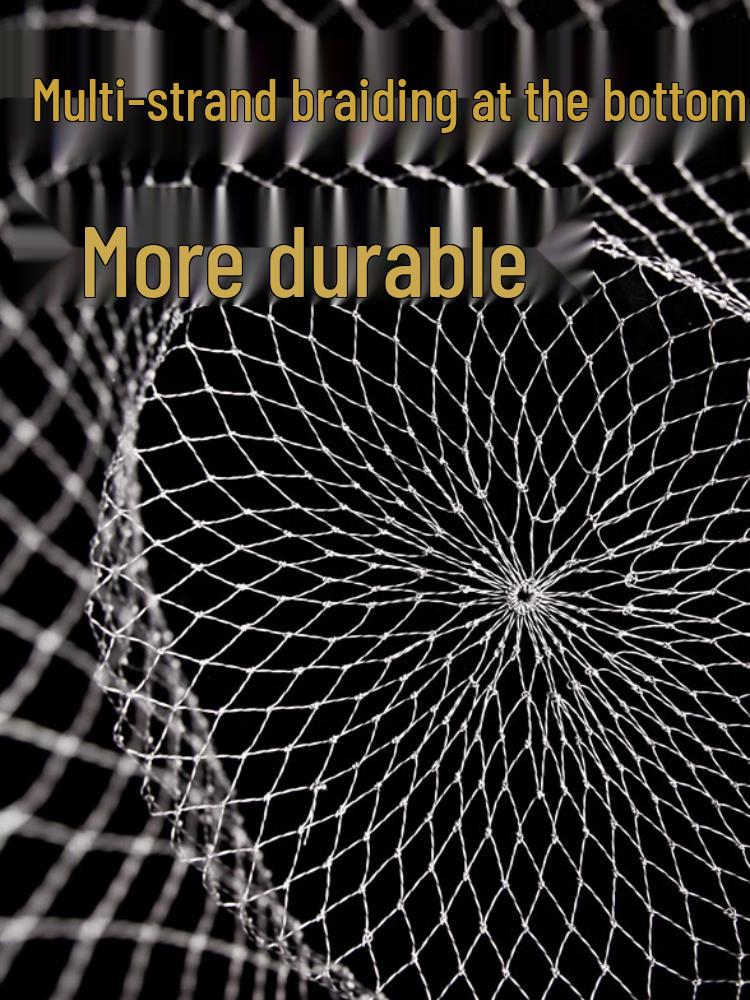 Large-Eye Hand-Woven Double-Line Fishing Net Bag with Strong Horse Scoop Net Head