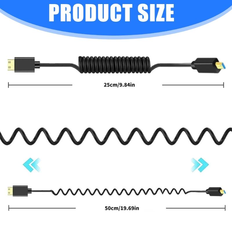 Flexible 8K@60Hz UHD2.1 Cable Wire Line Spring Design Aluminum Foil Shielded for Projectors Laptops