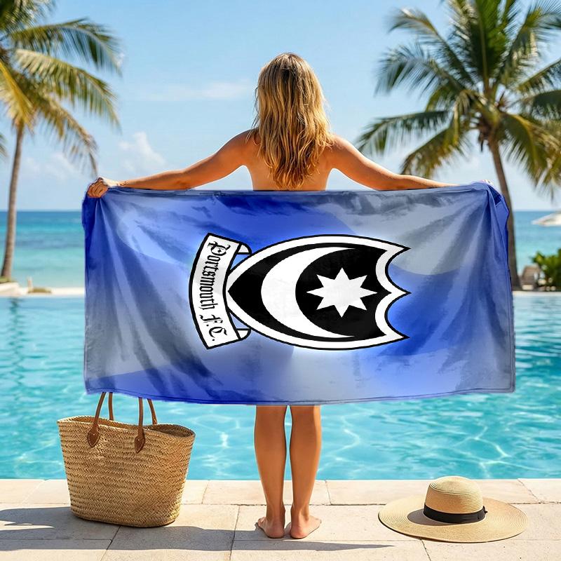 Portsmouth FC print Quick Dry Beach Towel Microfiber Absorbent Portable Travel Swimming Towel