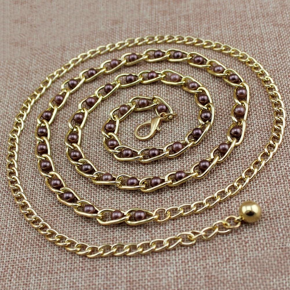 

Жіноча Мода Імітація Перлів Поясний Ланцюжок Жіночий Олівет Тонкі Ремені Дамські Аксесуари для Сукні