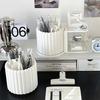 Rotating Dust-Proof Cosmetic Organizer: Makeup Brush Holder, Lipstick & Eyeshadow Storage, Desk Pen Holder