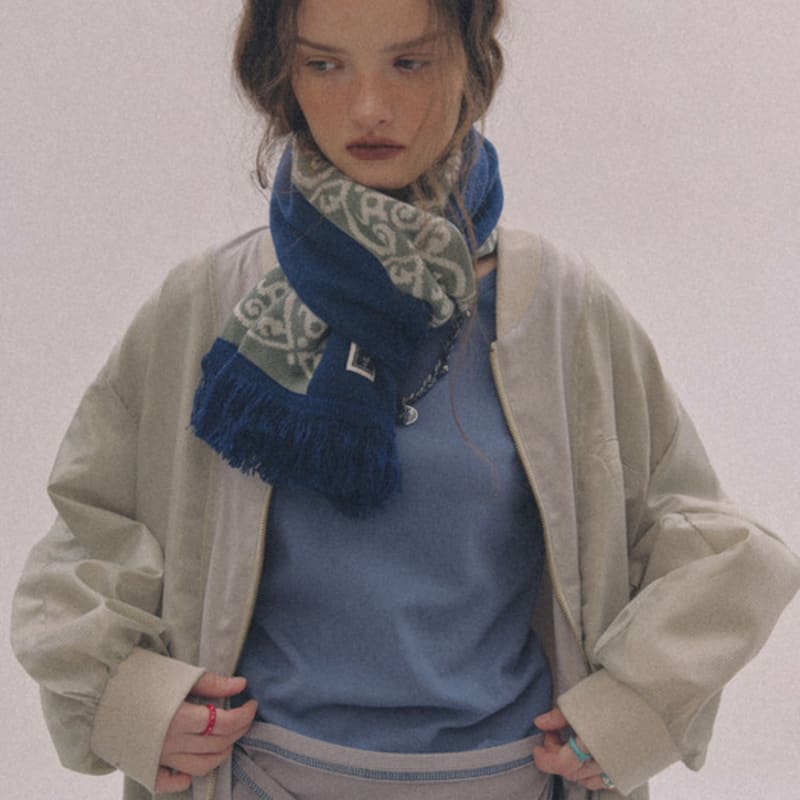 

nff pallette muffler-navy khaki ONE