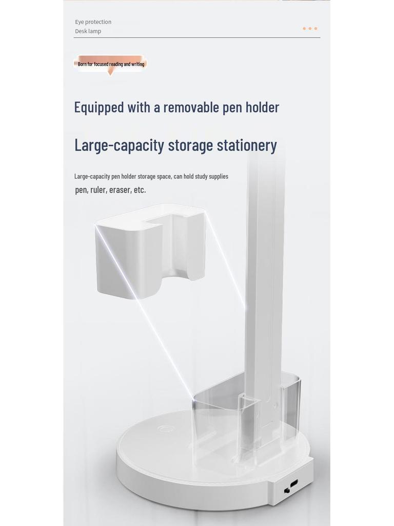 LED Folding Desk Lamp: Eye-Protective, Ambient, Rechargeable Night Light for Study, Dorm, and Bedside Reading.