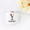 Personalisierte Blumige Initialen Namensbecher Benutzerdefinierter Name Tee Kaffee Heiße Schokolade Tasse Braut Brautjungfer Muttertag Geschenk für Sie