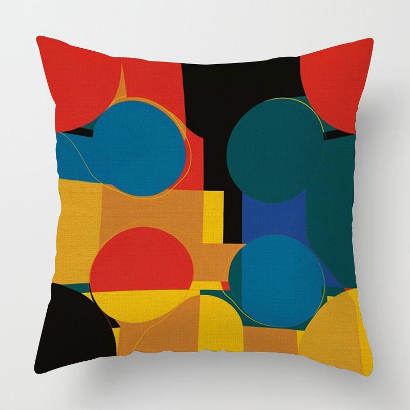 Home Decor Colorful Abstract Pattern Digital Print Pillow Pattern Cushion Cover Suitable For Sofa Bedroom Car Pillow Cover