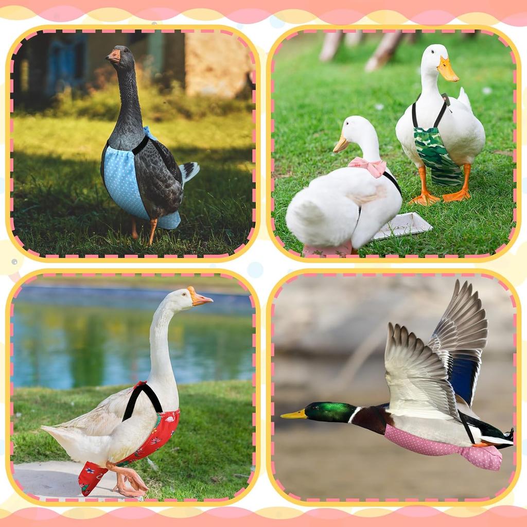 Chicken Diapers for Hens Pet Duck Diapers Reusable Washable Indoor Diapers Chicken Clothes Accessories with Bow Tie for Poultry