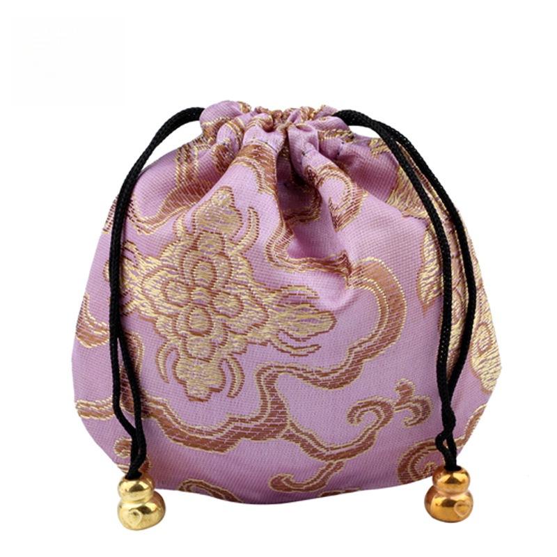 18 Brocade-Style Drawstring Bags for Buddhist Beads Bracelets & Cultural Play