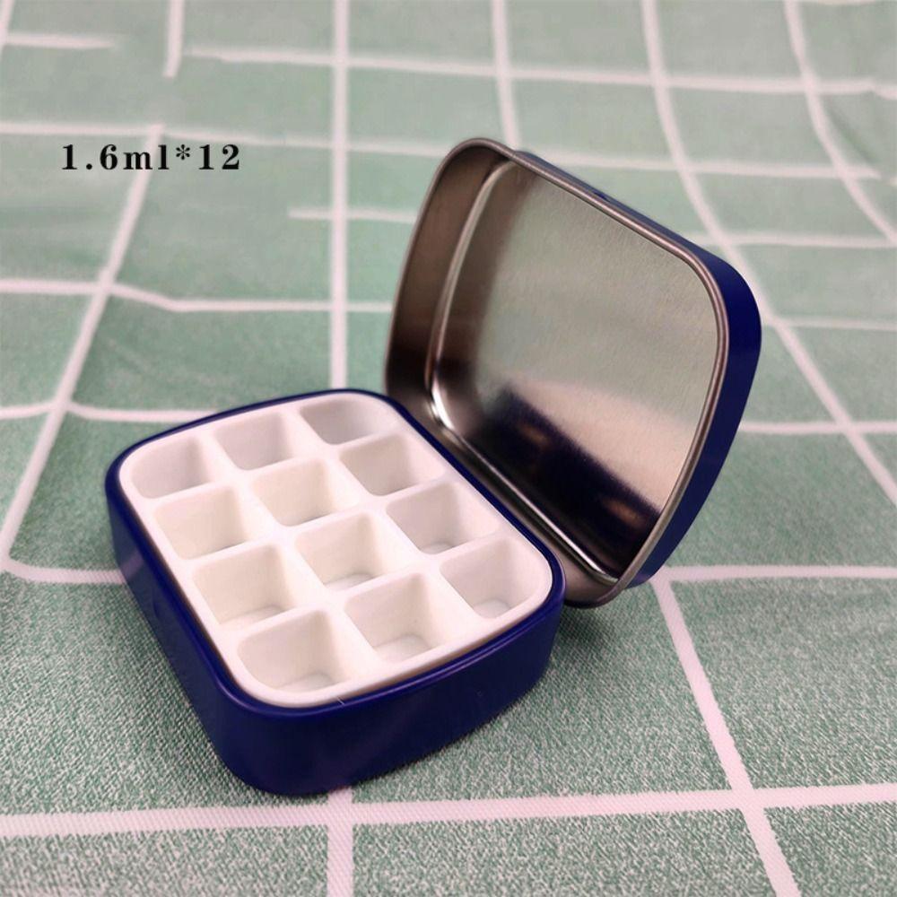 2Pcs 12/24 Grids Watercolor Paint Palette Mini Paint Pigment Box Travel Painting Tray  Outdoor