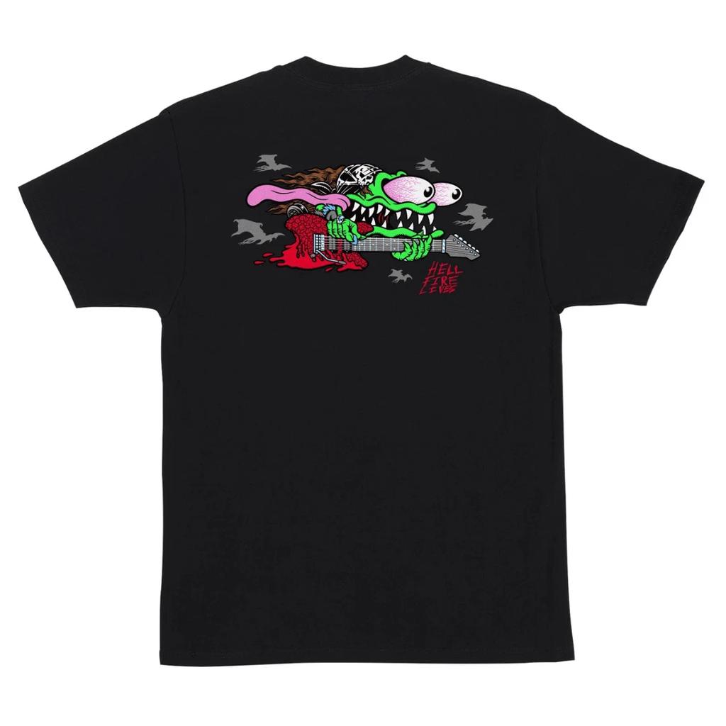 SANTA CRUZ Stranger Things Eddie Slasher Mens 100% Cotton T-shirt Mens Tees Top Black