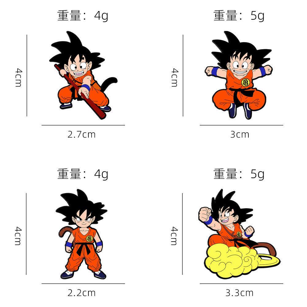 Dragon Ball Peripheral Adorable Metal Badge Diy Wukong Brooch Accessories Doll Anime Cartoon Spooky Holiday Unisex Pouch Pin
