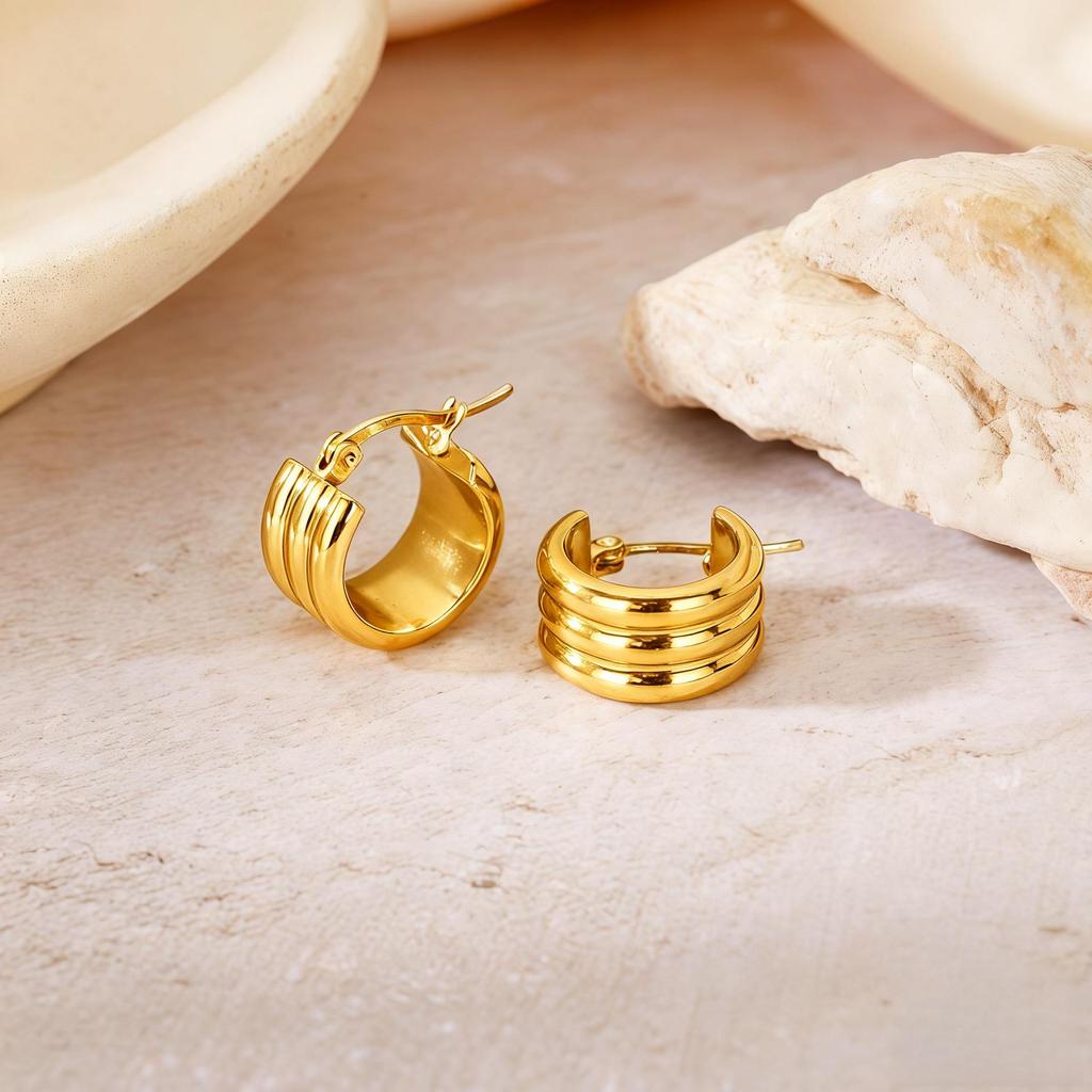 2025 Hot-Selling Titanium Steel Large Hoop Earrings - Simple Round Wire Design
