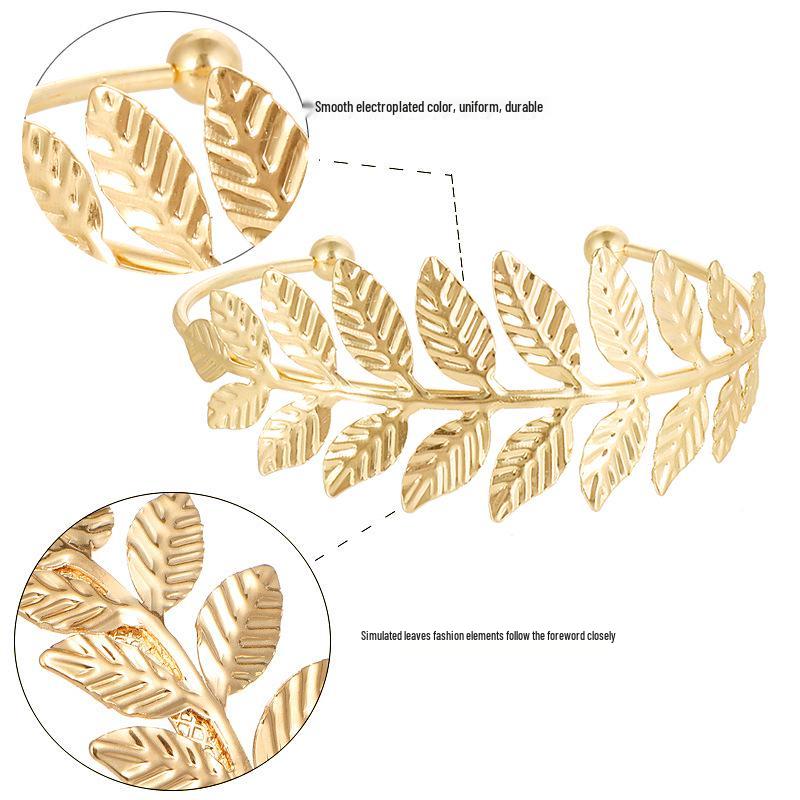 Verstellbares Europäisch Amerikanisches Blatt Armreif Armband - Römische Braut Armreif, Handschmuck, Weihnachtsfeier Geschenk
