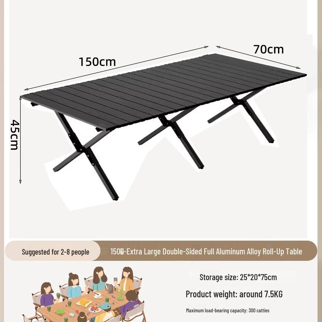 Collapsible Metal Table and Chair Set for Outdoor Use - Ideal for Camping, Patio, Night Markets, and Street Vending