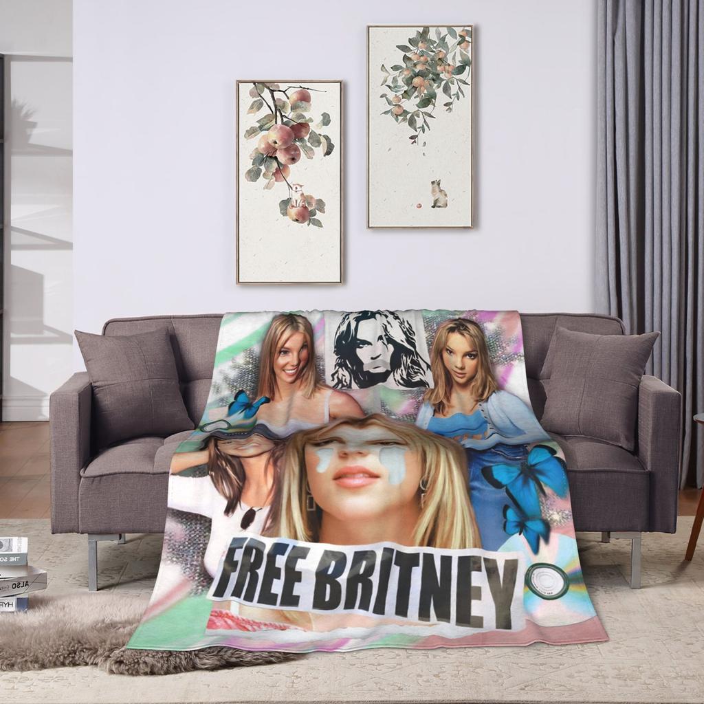 Britneys Spears Warm Soft Blanket Airplane Travel Plush Bedding Throws Novelty Outdoor Flannel Bedspread Sofa Bed Cover
