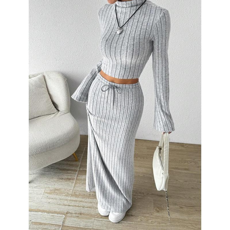 Women'S Simple Casual Fashion Suit Spring/Summer New Versatile Commuting Knit Two-Piece Set