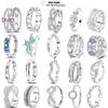 Rings for Women 925 Sterling Silver Stackable Pink Heart Stars Moon Sun Shine Blue AAA Zircon Daisy Finger Rings Wedding Jewelry