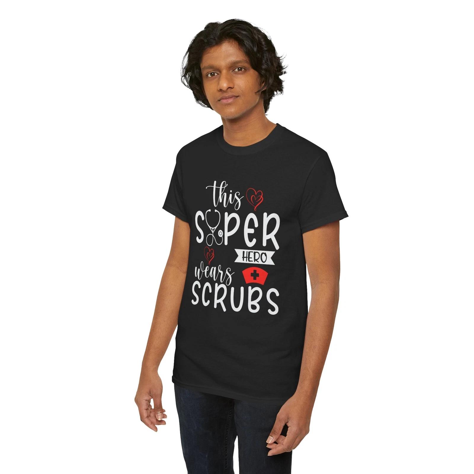 

Superhero Comics Shirt | Funny Hero Fan Tee | THIS SUPER HERO WEARS SCRUBS Shirt 4XL