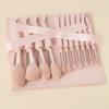 HMU Blind Drop Shipping Soft 12pcs Pink Wood Handle Good Quality Custom Logo Makeup Brushes Set
