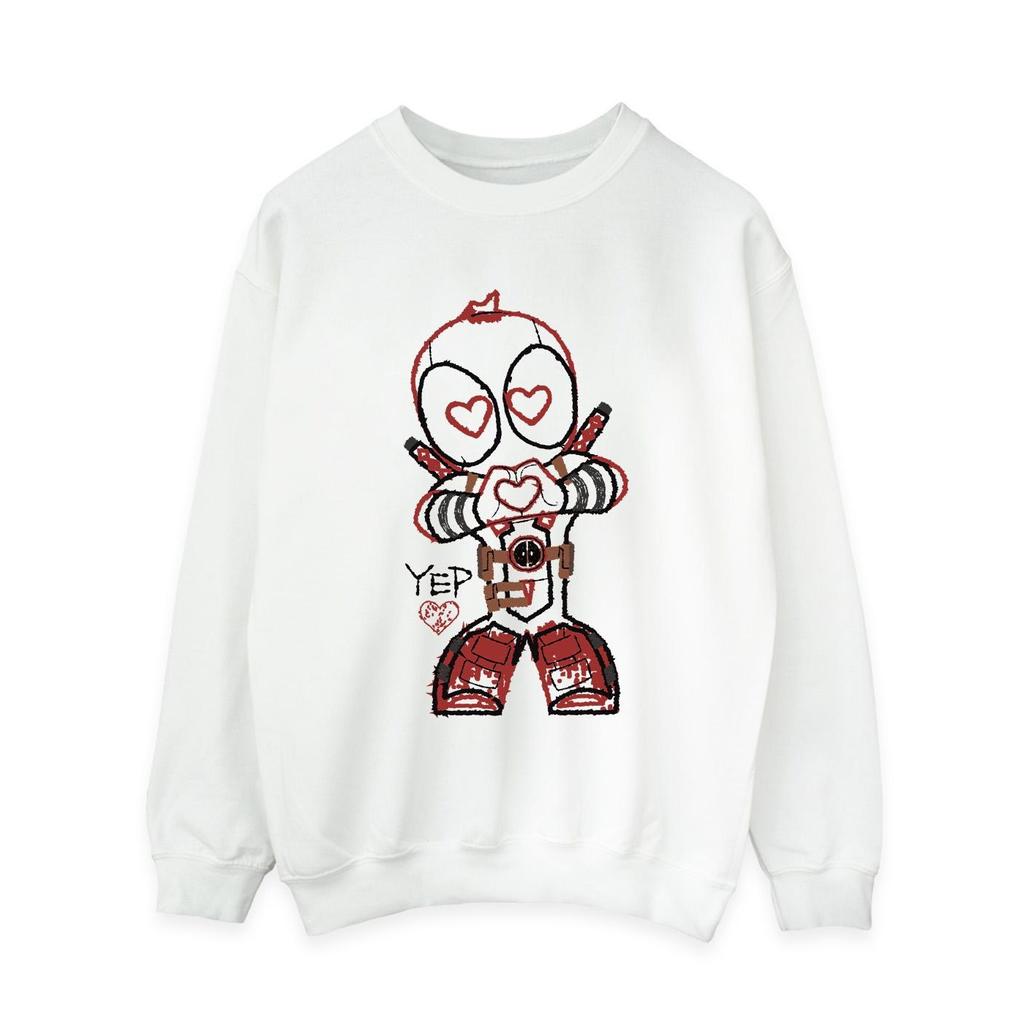 Marvel Womens/Ladies Deadpool Love Beam Line Sweatshirt