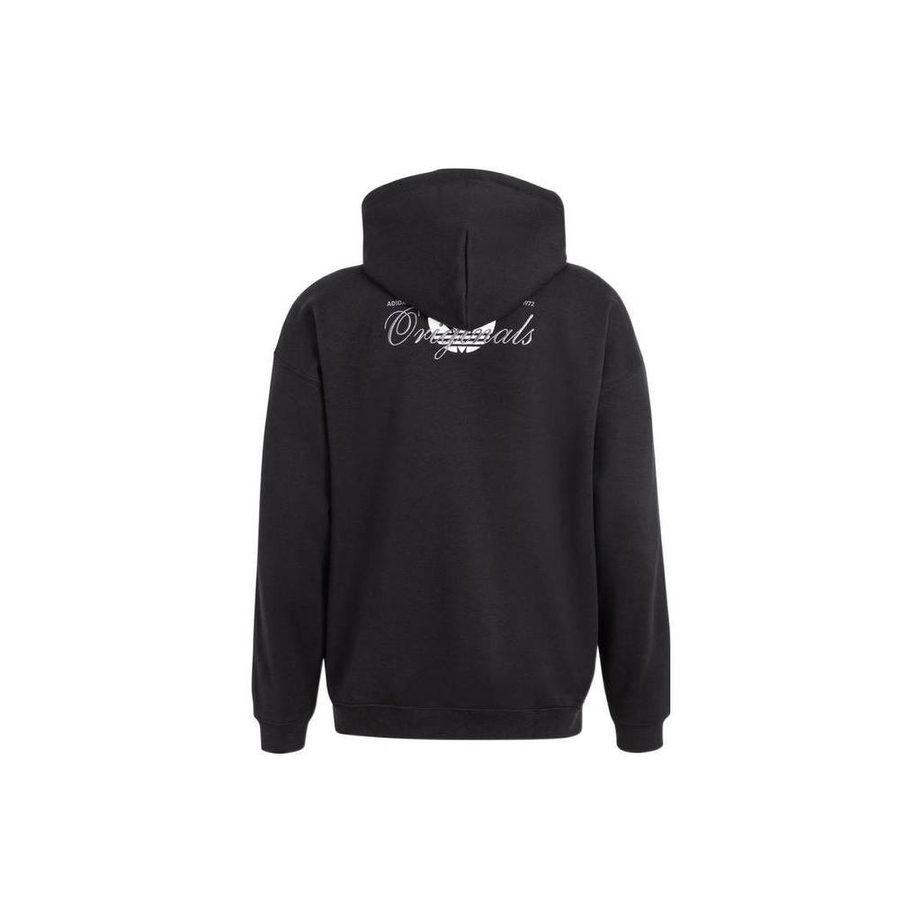 Adidas Originals Trefoil Logo Print Hoodie Men Tops Black IM1207