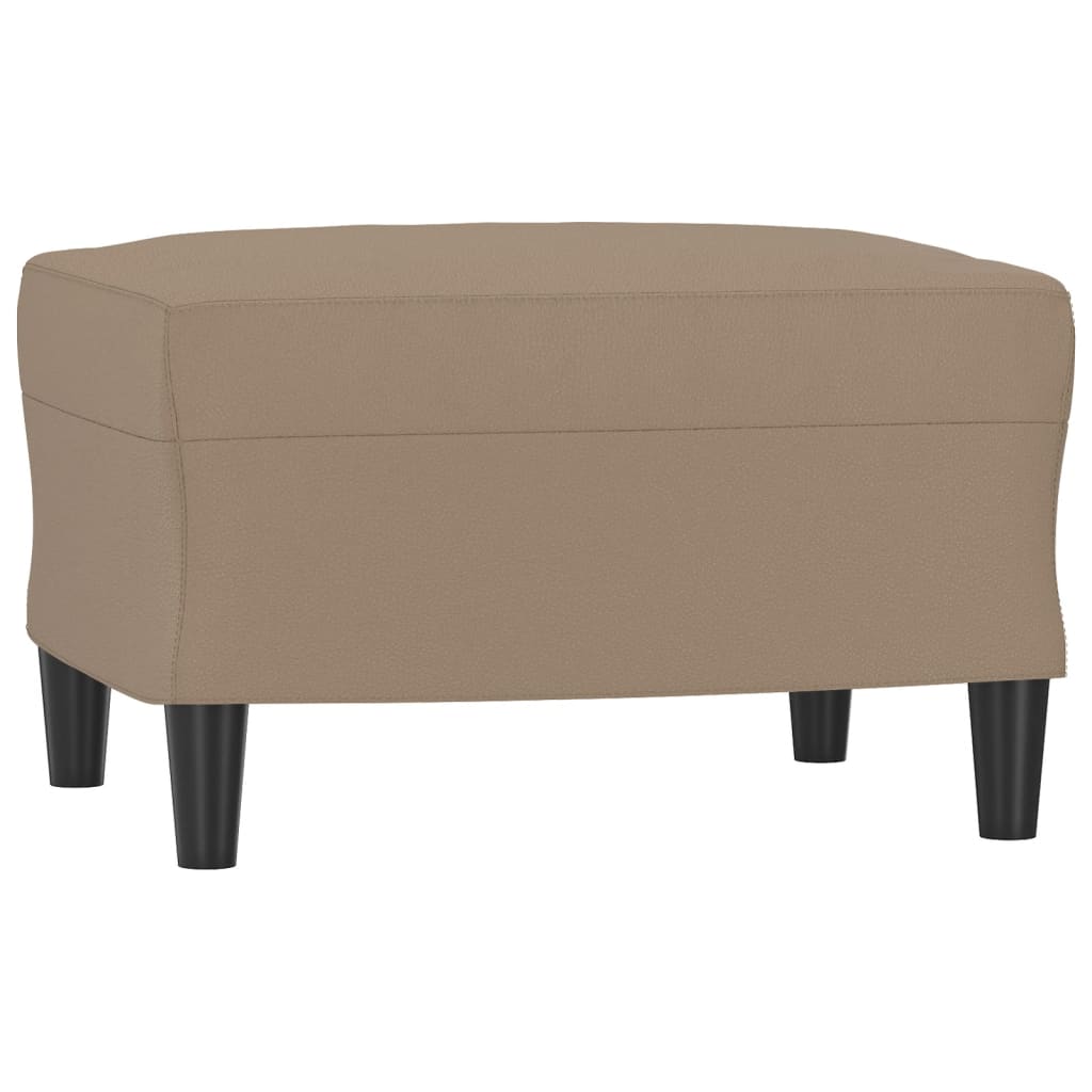 Vidaxl 3-Cz. Living Room Set with Cushions, Cappuccino, Eco-Leather