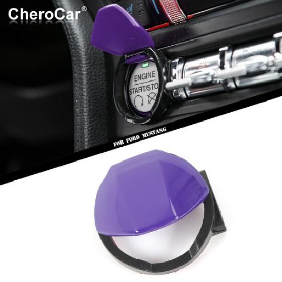Engine Start/Stop Button Console Switch Cover Trim for Ford Mustang 2015+ Purple