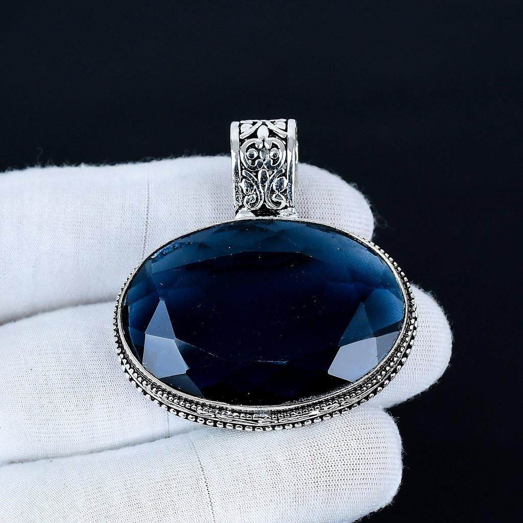 Indicolite Pendant, 925 Sterling Silver Handmade Jewelry, Indicolite Silver Pendant, Party Wear Jewelry For Women's, Pendant New Year Gift