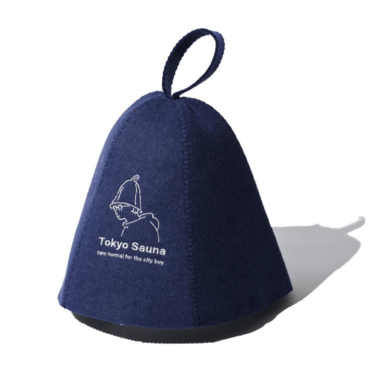 [tokyosauna] Sauna Hat, Sauna Goods, Men s & Women s, Large Size, Machine Washable, Waterproof Case Included (Navy, City Boy)
