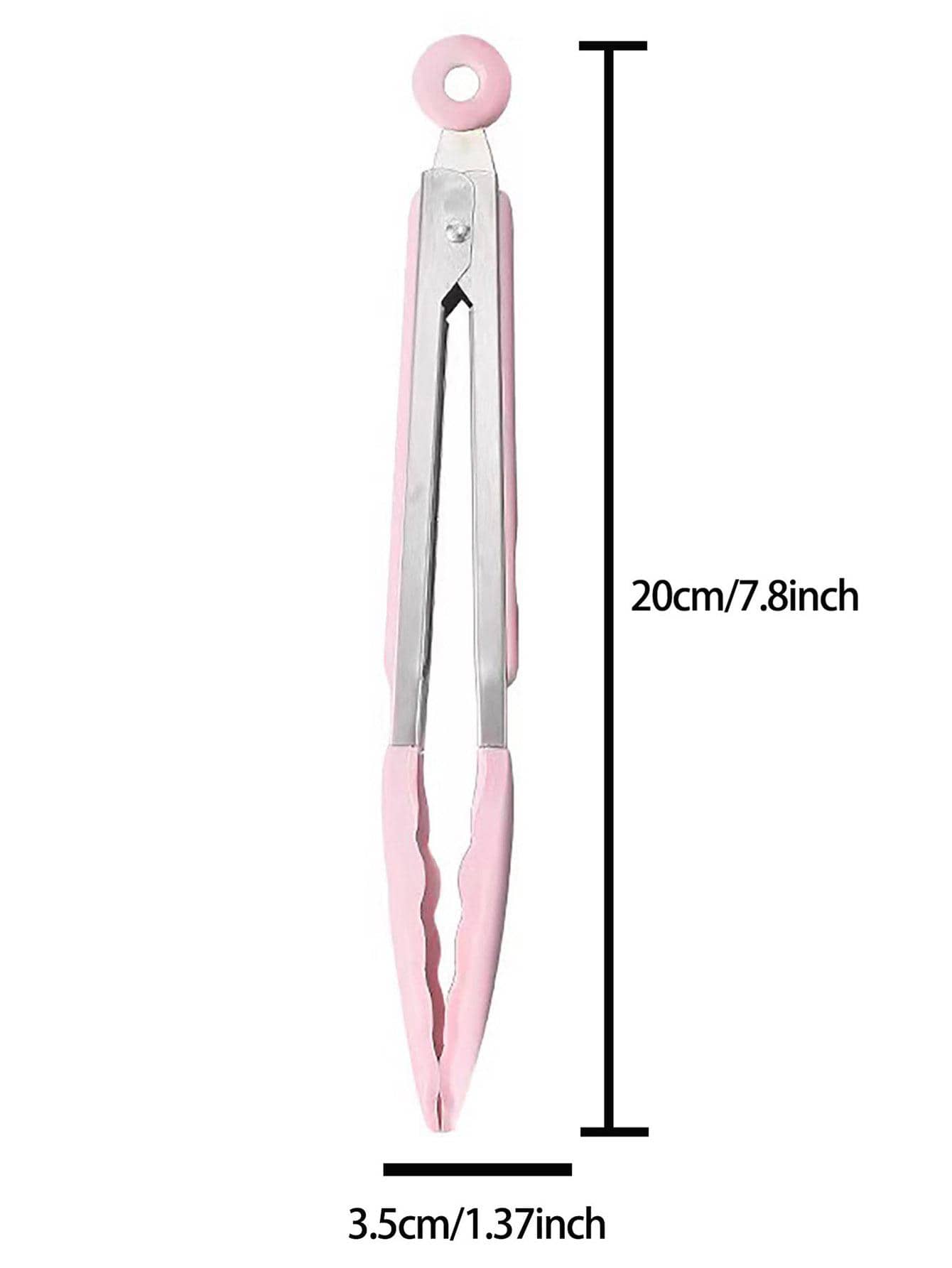 

7,8-дюймовые силиконовые щипцы для барбекю из нержавеющей стали, кухонные щипцы с нескользящей ручкой для салата, хлеба, сервировки, кухонные аксессуары розовый