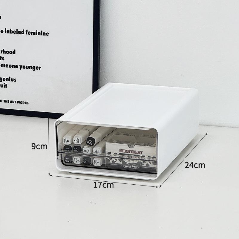 Transparent Desktop Storage Organizer with Stackable Drawer for A4 Files