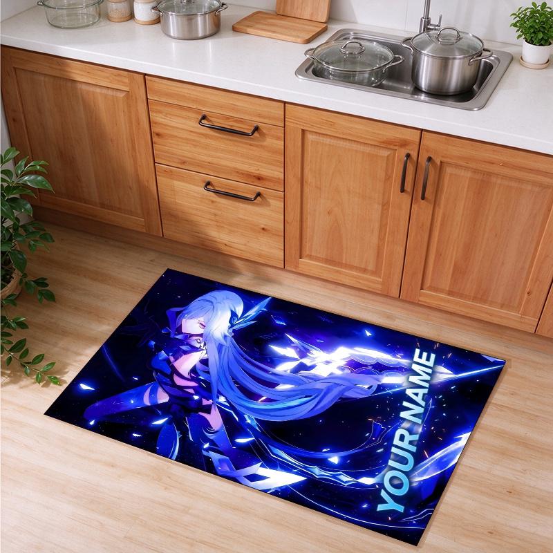 Genshin Customizable name kitchen floor mat easy to clean and wipe down Suitable for kitchens living rooms and entryways—a perfec