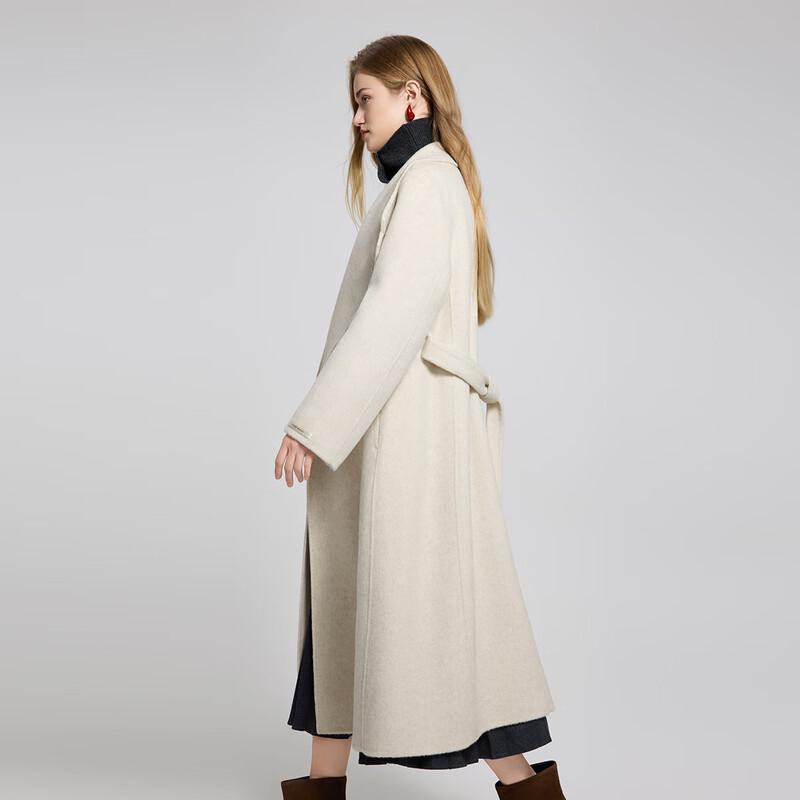 Tatufashion Elegant Lapel Alpaca Wool Double-Faced Coat