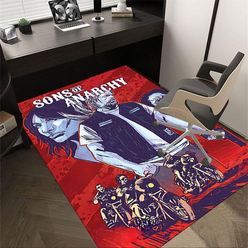 

1pc Sons of Anarchy themed Office Carpet Chair Mats - durable polyester rug for home theater, office, dorm room decor - tA06 60cm by 90cm