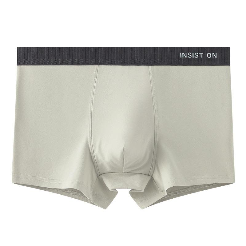 Mens Mid Waist Breathable Cotton Boxer Briefs Antibacterial Underwear