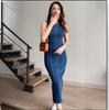 2025 European & American Sleeveless Round Neck Slimming Dress - Sexy & Commuting Style