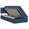 LED Storage Bed with Mattress Blue 100 X 200 Cm Fabric