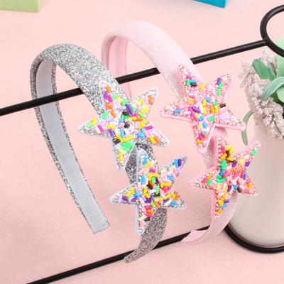 Cute Star Headbands for Girls 5cm Sequin Star Hairbands Kids Glitter Headbands Hairhoops Children Girls Hair Accessories