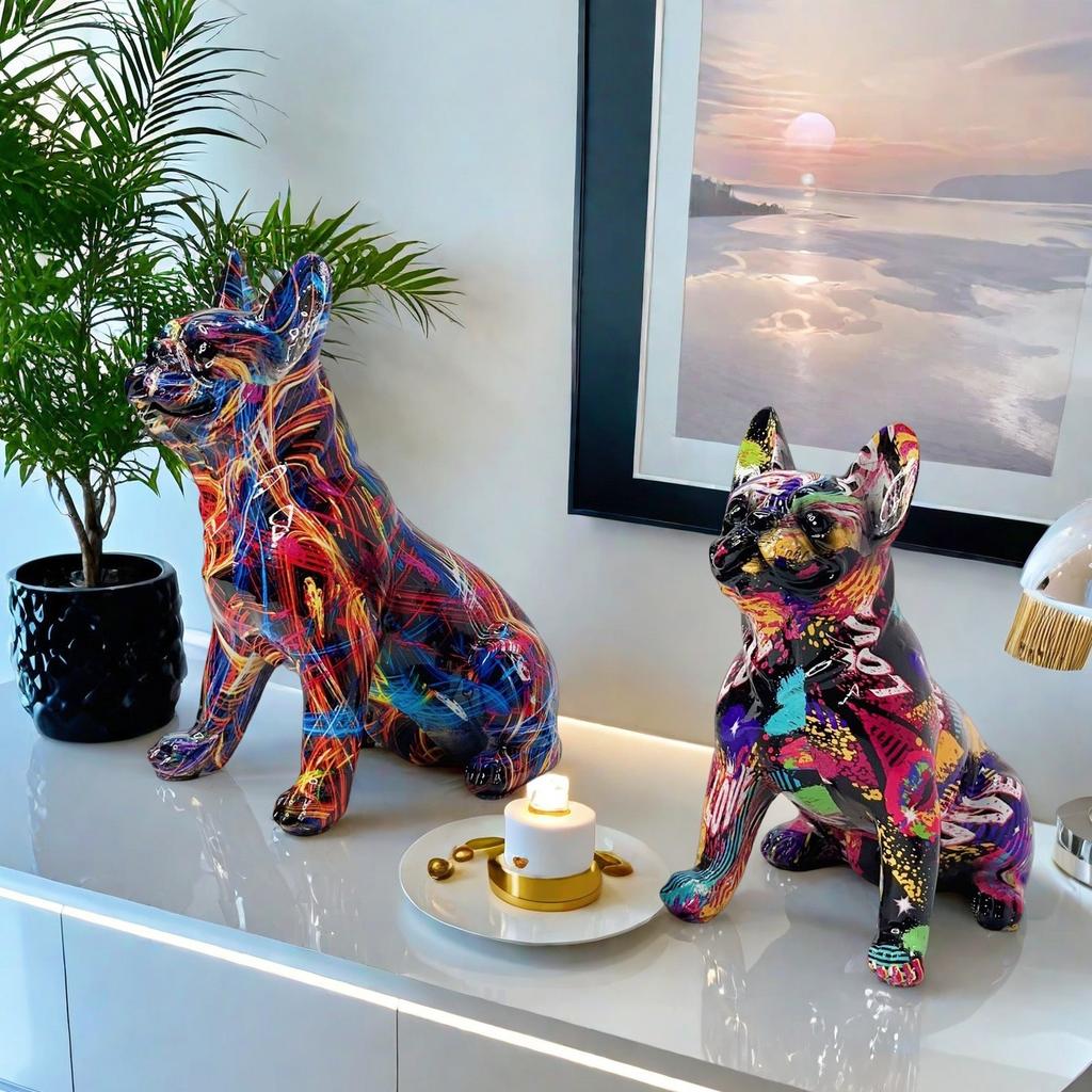 New Style Dog Ornaments Home Statue Living Room Entrance Decoration Creative Desktop Resin Crafts