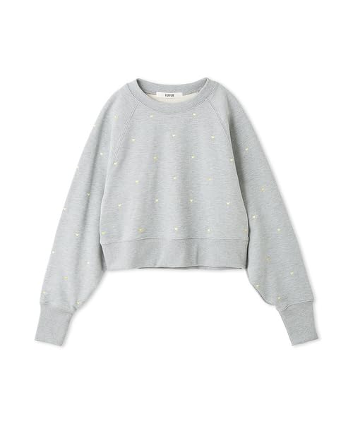 Furfur Mini Heart Embroidered Sweatshirt RWCT251096 GRY Women's