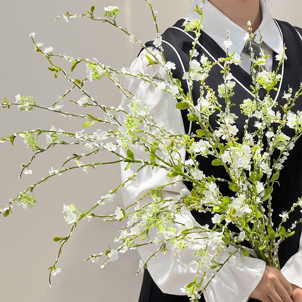 115CM Artificial Plants White Faux Branches Faux Greenery Stems Artificial Branches Bouquet Snow Willow Branches Home Decor