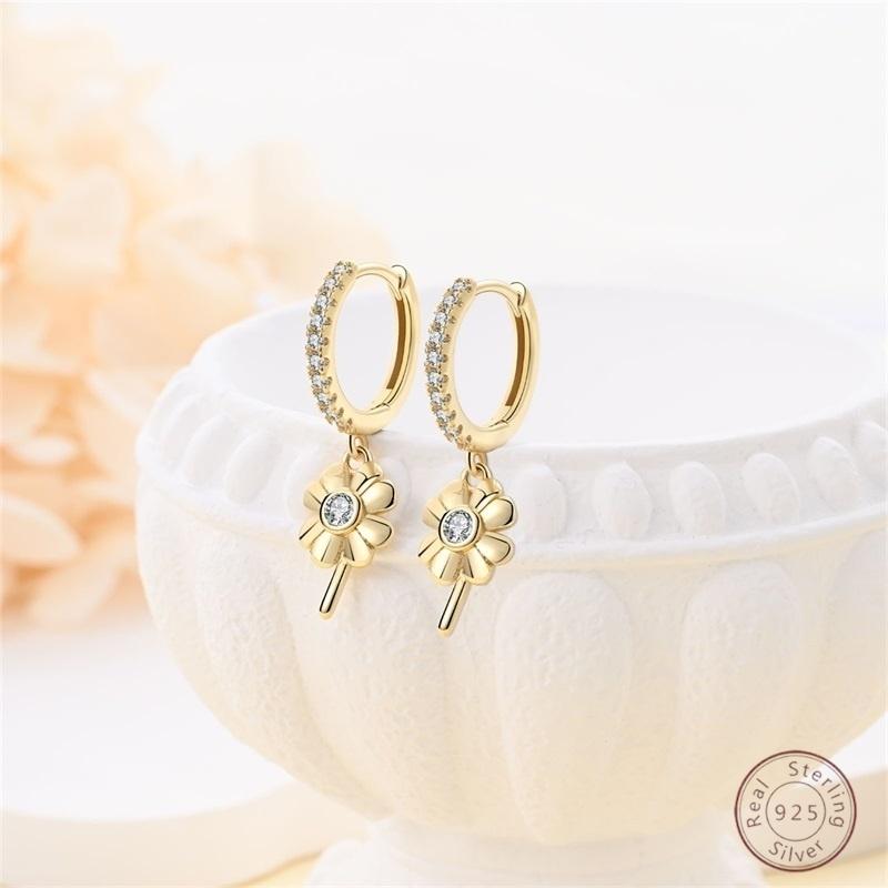 Sweet 925 Silver Ladybug Butterfly Dragonfly Iris Flower Design Earrings Fit Wedding Parties Exquisite Jewelry